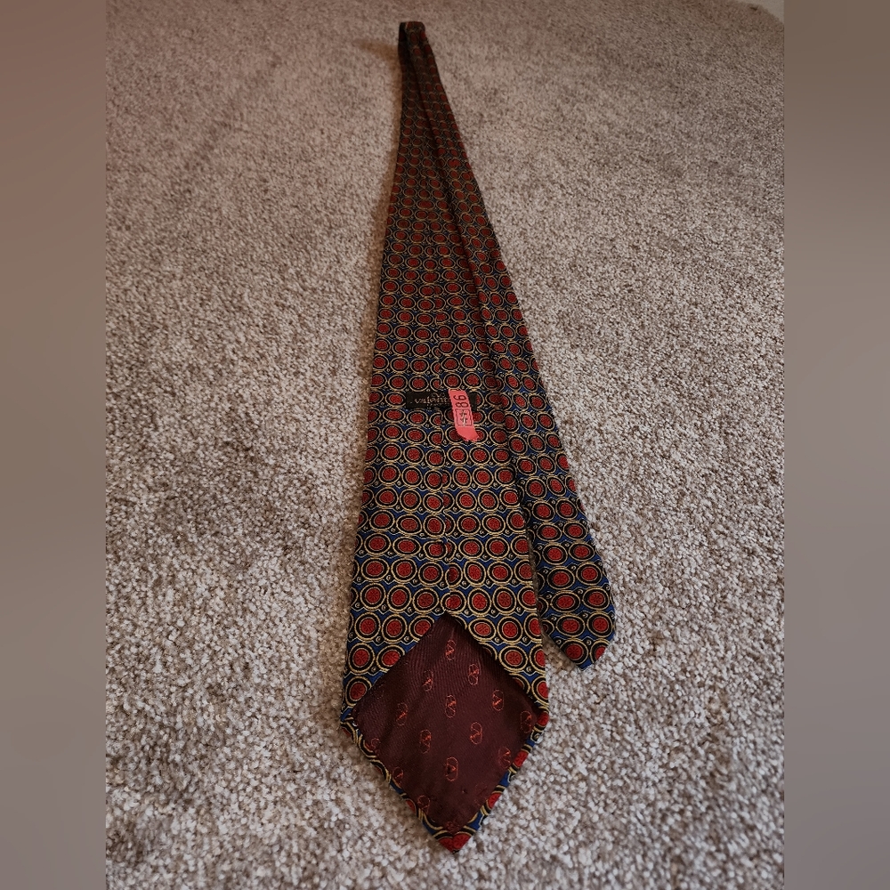Valentino Red, Blue, Black And Gold Vintage Tie - Picture 3 of 11